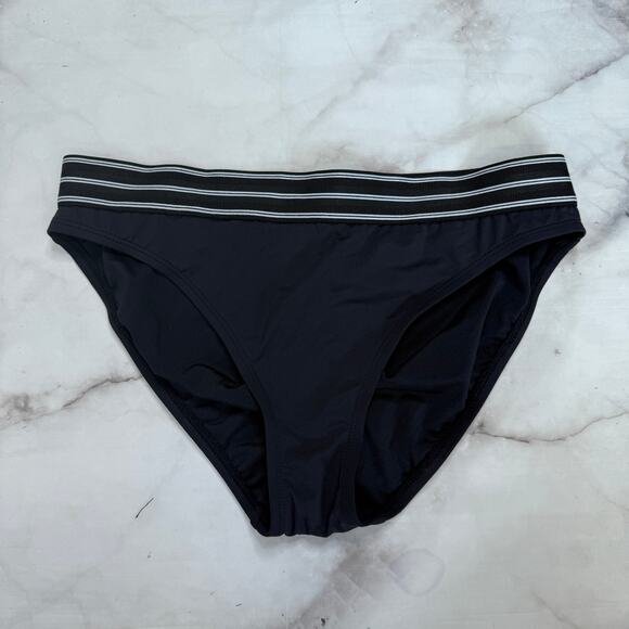 Bleu Rod Beattie Womens Off The Grid Bikini Bottoms Black Banded Size 6 New - Picture 1 of 4